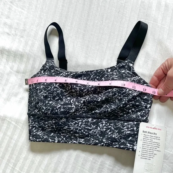 NWT Lululemon Both Ways Bra Iced Wave White Black size 4 - Picture 13 of 14